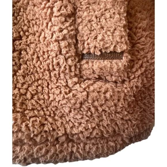 Billabong Cozy Days Sherpa Jacket Toffee Small - Picture 3 of 7